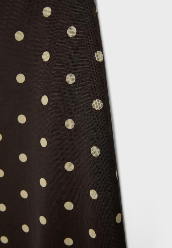 Jupe midi en tulle à pois