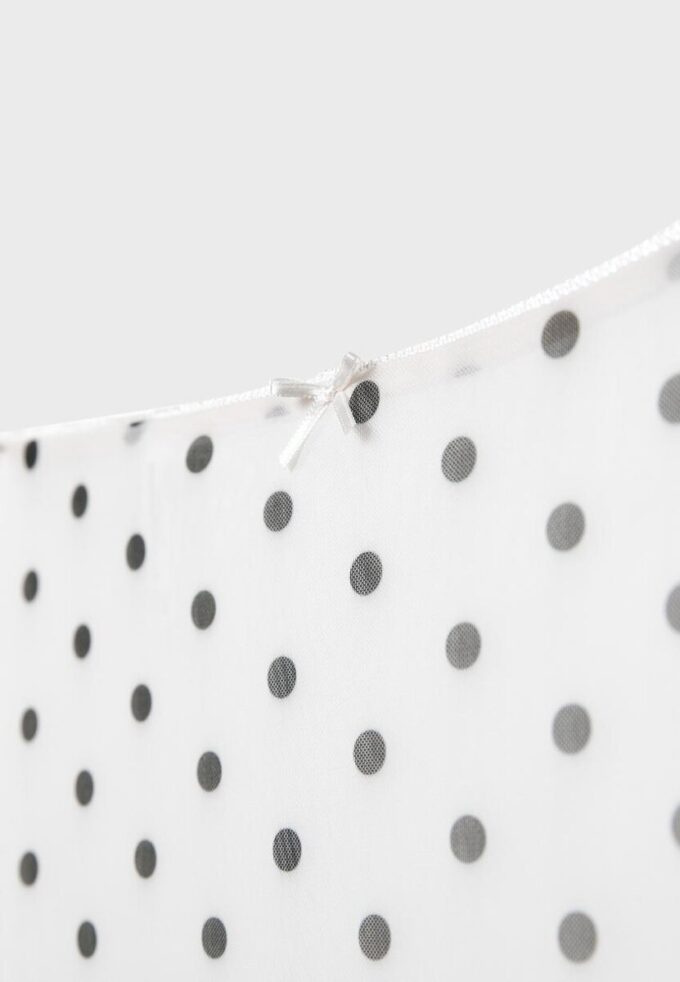 Jupe midi en tulle à pois