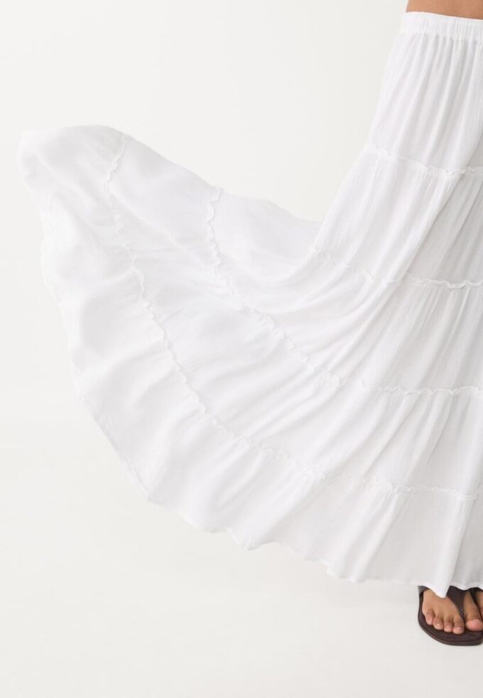 Jupe midi fluide à empiècements Jupe midi fluide à empiècements