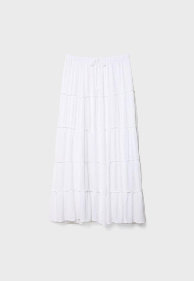 Jupe midi fluide à empiècements Jupe midi fluide à empiècements