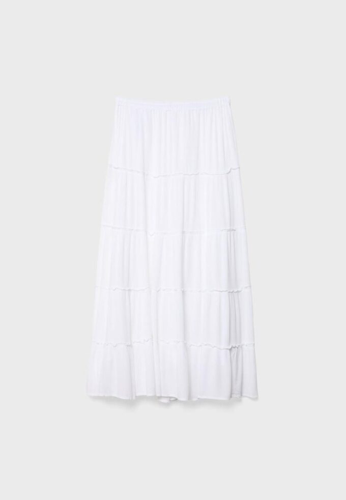 Jupe midi fluide à empiècements Jupe midi fluide à empiècements