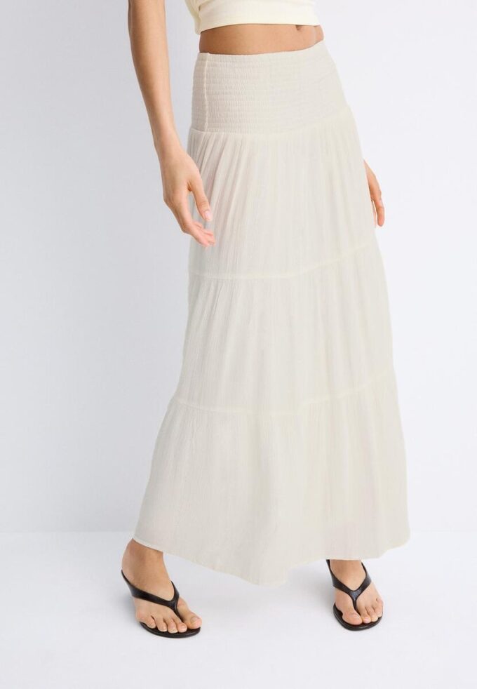 Jupe à panneaux avec fils métalliques Jupe à panneaux avec fils métalliques