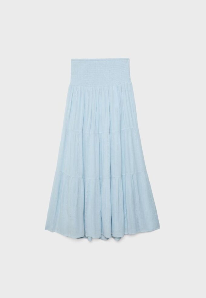 Jupe à panneaux avec fils métalliques Jupe à panneaux avec fils métalliques