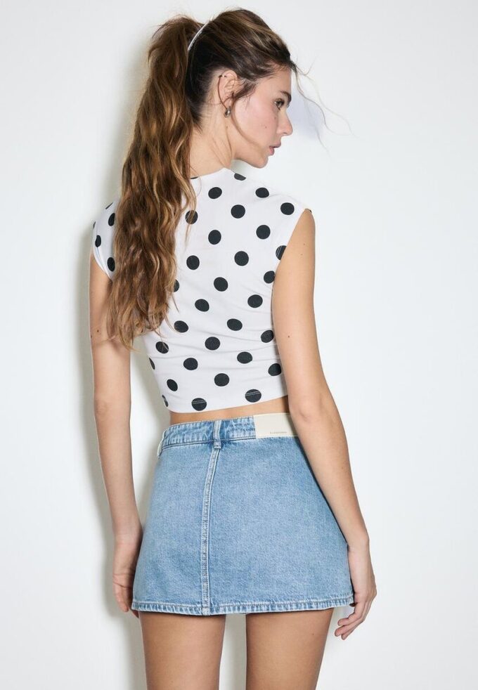 Jupe-Skort en denim croisée