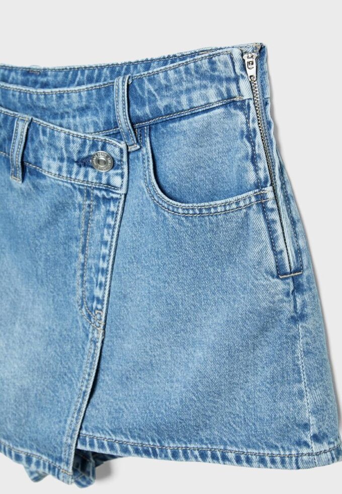 Jupe-Skort en denim croisée