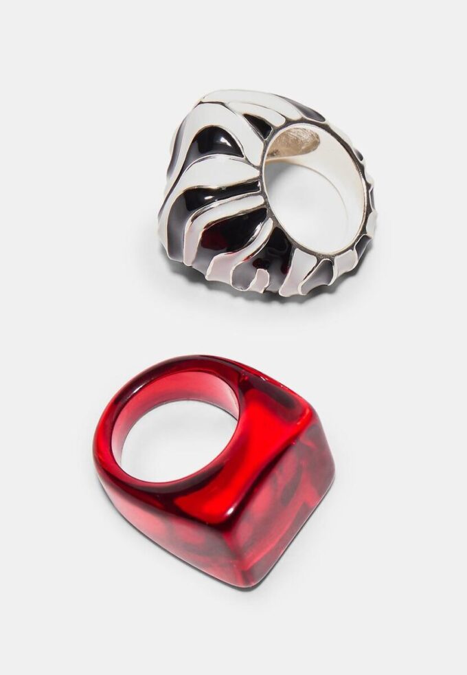 Lot de 2 bagues combinées