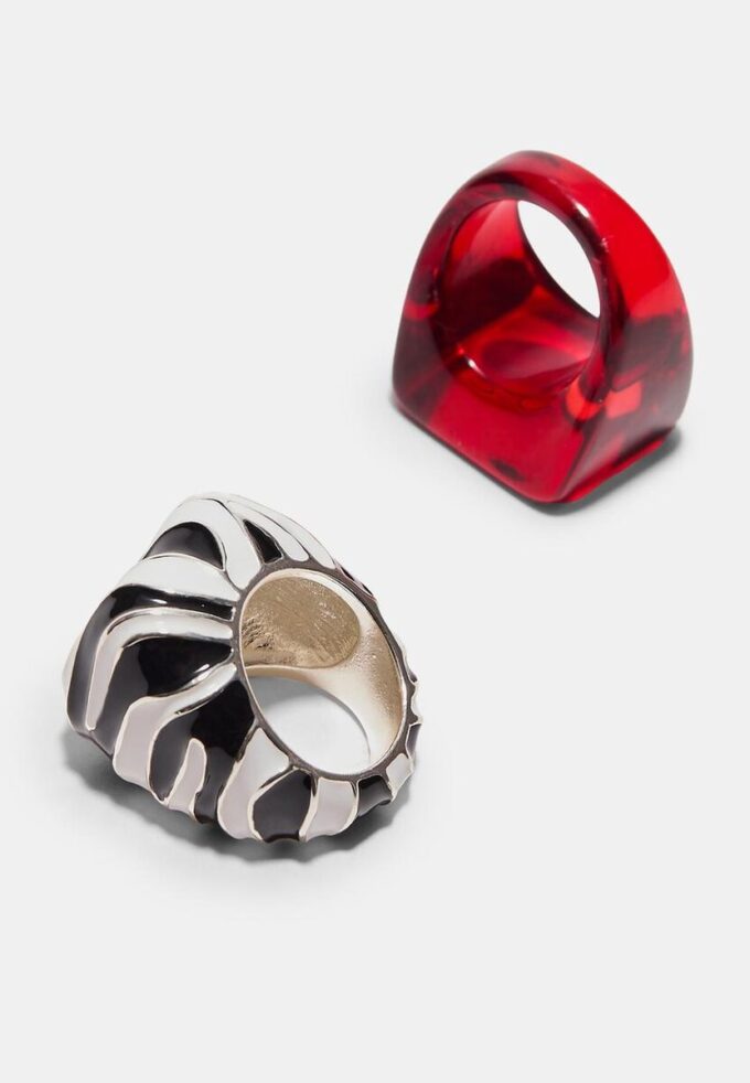 Lot de 2 bagues combinées