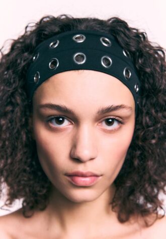 Lot de 2 bandeaux en fourrure avec clous