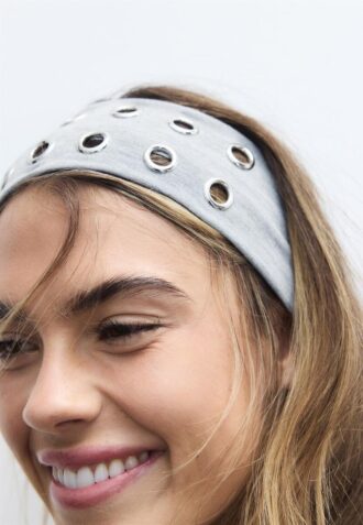 Lot de 2 bandeaux en fourrure avec clous