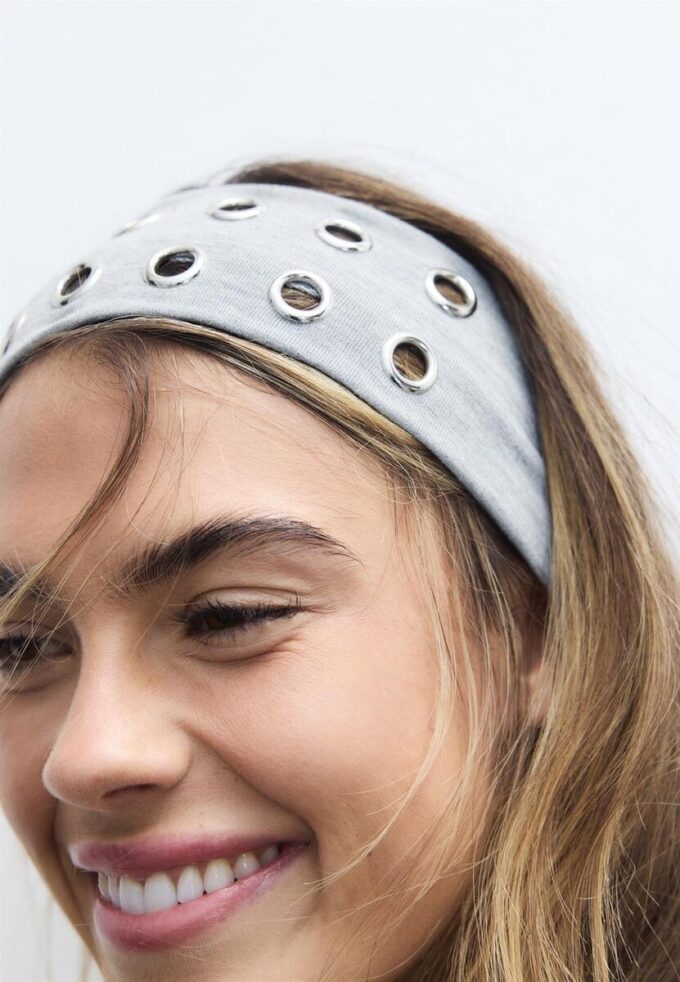 Lot de 2 bandeaux en fourrure avec clous