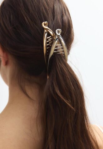 Lot de 2 barrettes bananes en métal