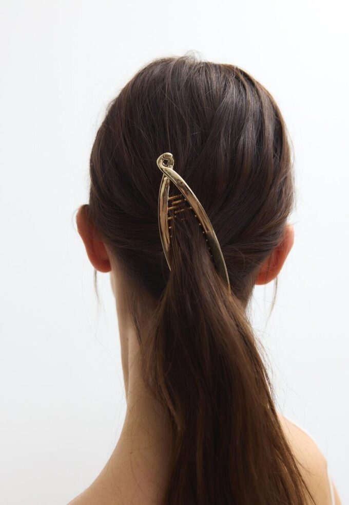 Lot de 2 barrettes bananes en métal