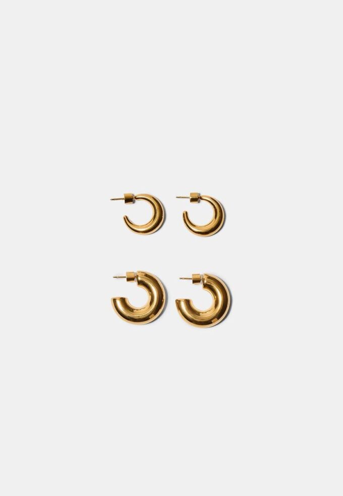 Lot de 2 boucles d&rsquo;oreilles créoles épaisses et imperméables