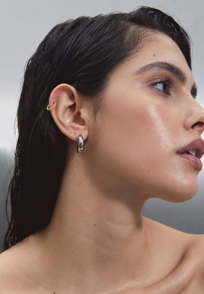 Lot de 2 boucles d&rsquo;oreilles créoles épaisses et imperméables