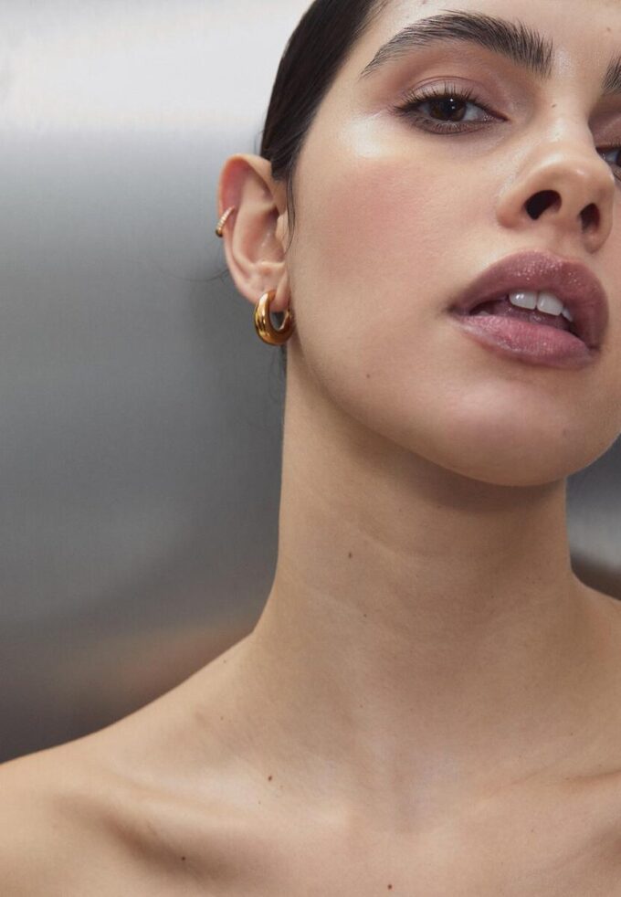 Lot de 2 boucles d&rsquo;oreilles créoles épaisses et imperméables