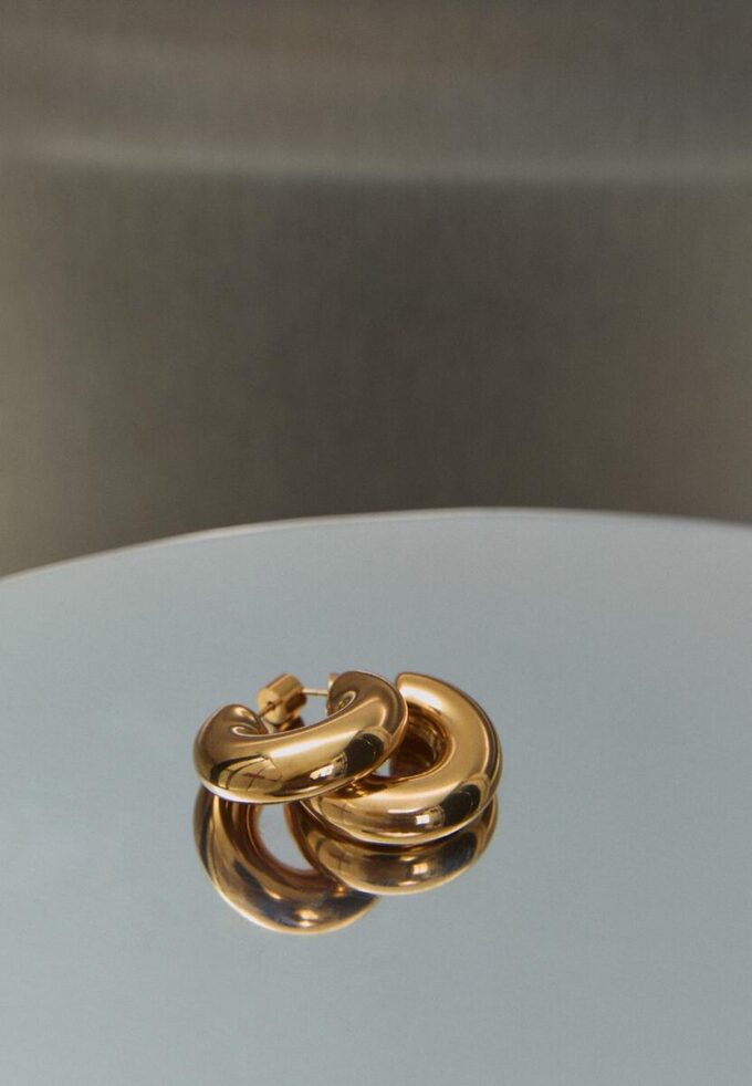 Lot de 2 boucles d&rsquo;oreilles créoles épaisses et imperméables