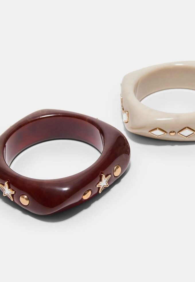 Lot de 2 bracelets étoiles et brillants