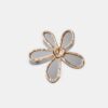 Lot de 2 broches fleurs effet cristal