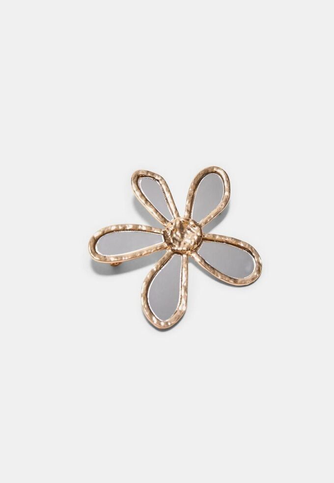 Lot de 2 broches fleurs effet cristal