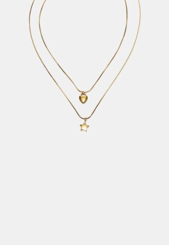 Lot de 2 colliers étanches étoile et cœur