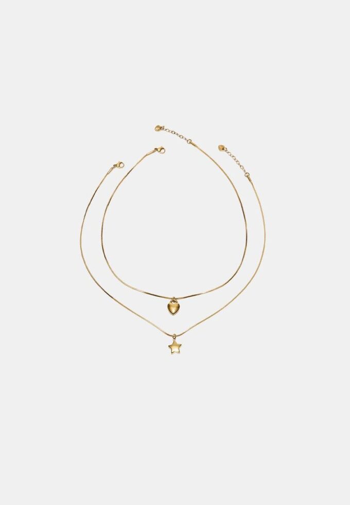Lot de 2 colliers étanches étoile et cœur