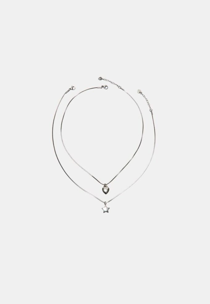Lot de 2 colliers étanches étoile et cœur