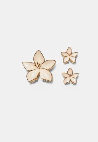 Lot de 3 barrettes en forme de fleur
