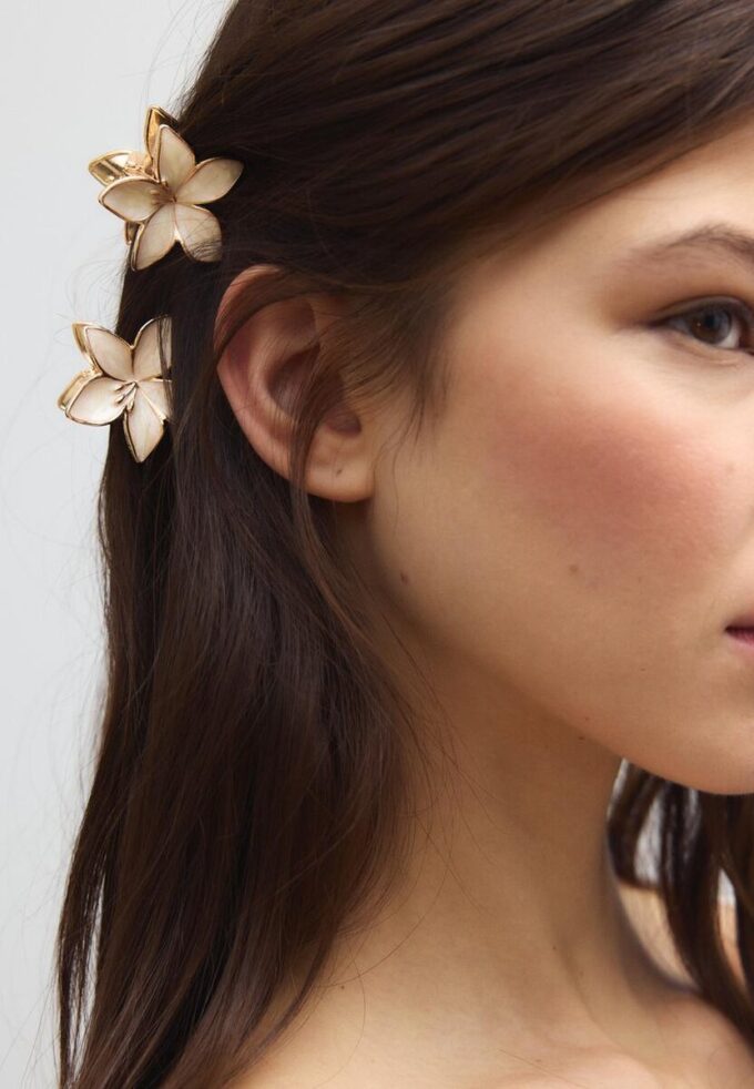 Lot de 3 barrettes en forme de fleur