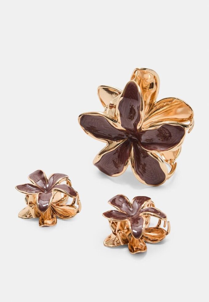 Lot de 3 barrettes à fleurs