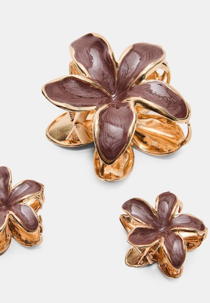 Lot de 3 barrettes à fleurs