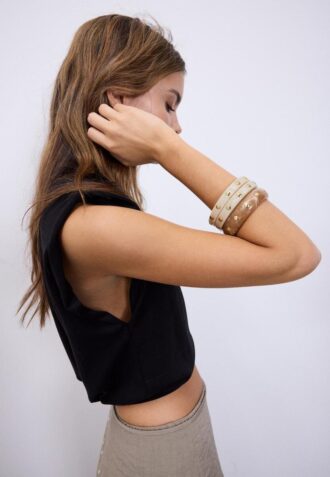 Lot de 3 bracelets rigides cloutés