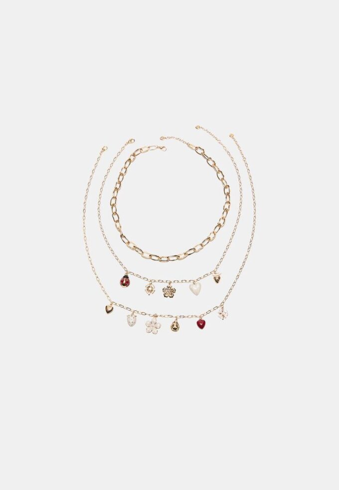 Lot de 3 colliers à breloques