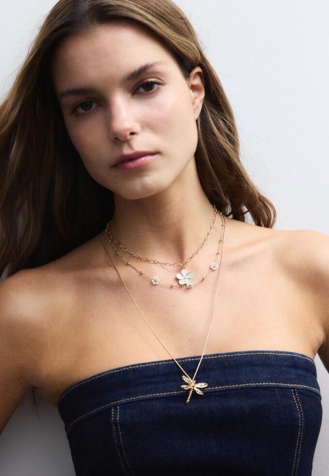 Lot de 3 colliers Fleur et Libellule