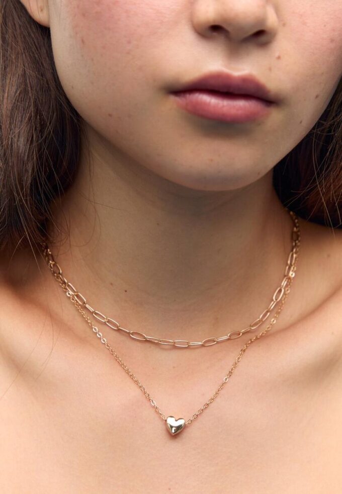 Lot de 3 colliers Lariat en forme de cœur