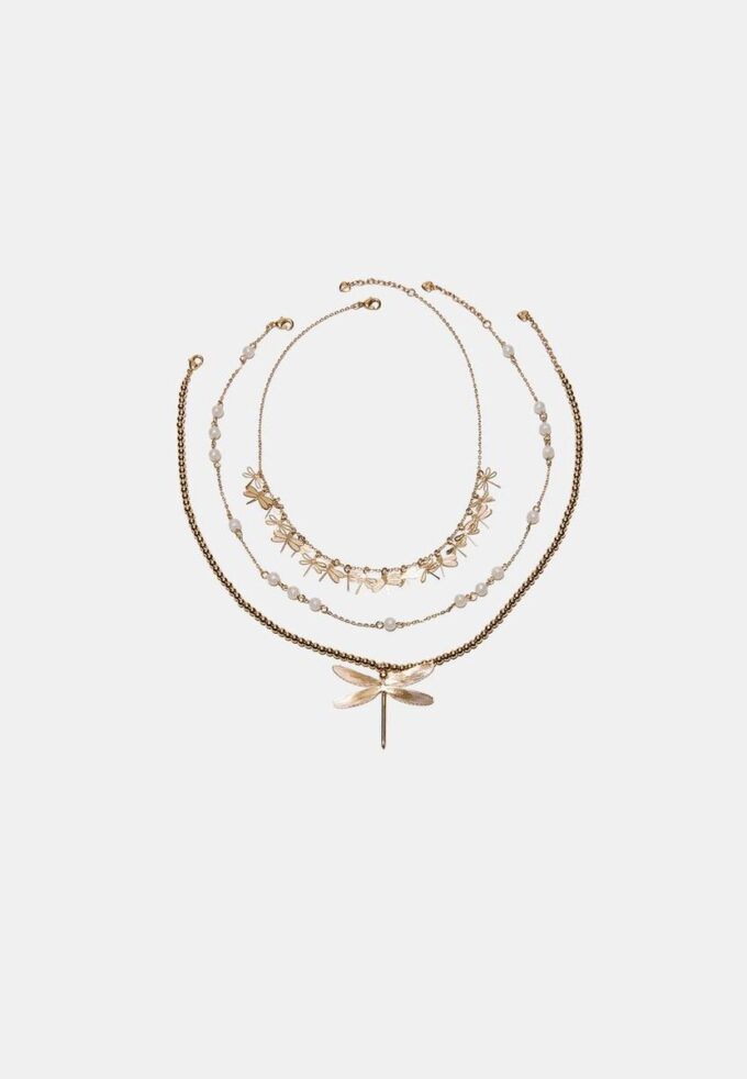 Lot de 3 colliers libellule