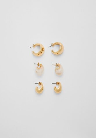 Lot de 3 paires de mini-boucles d&rsquo;oreilles volumineuses