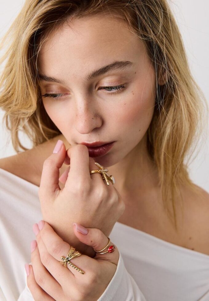 Lot de 4 bagues libellule