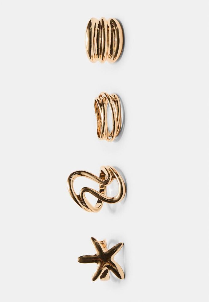 Lot de 4 bagues étoiles