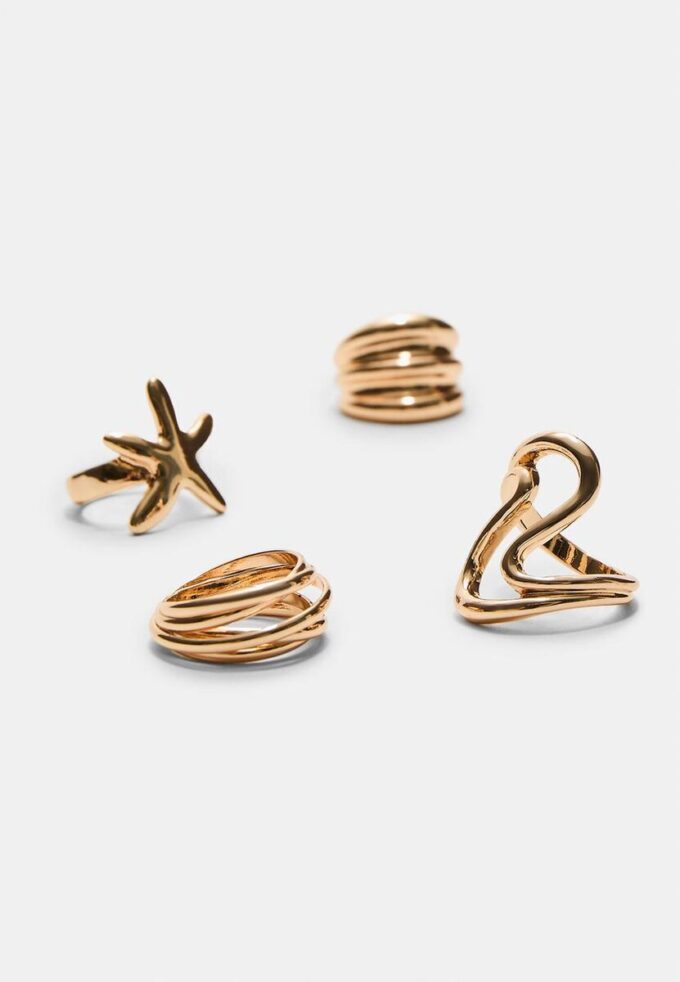 Lot de 4 bagues étoiles