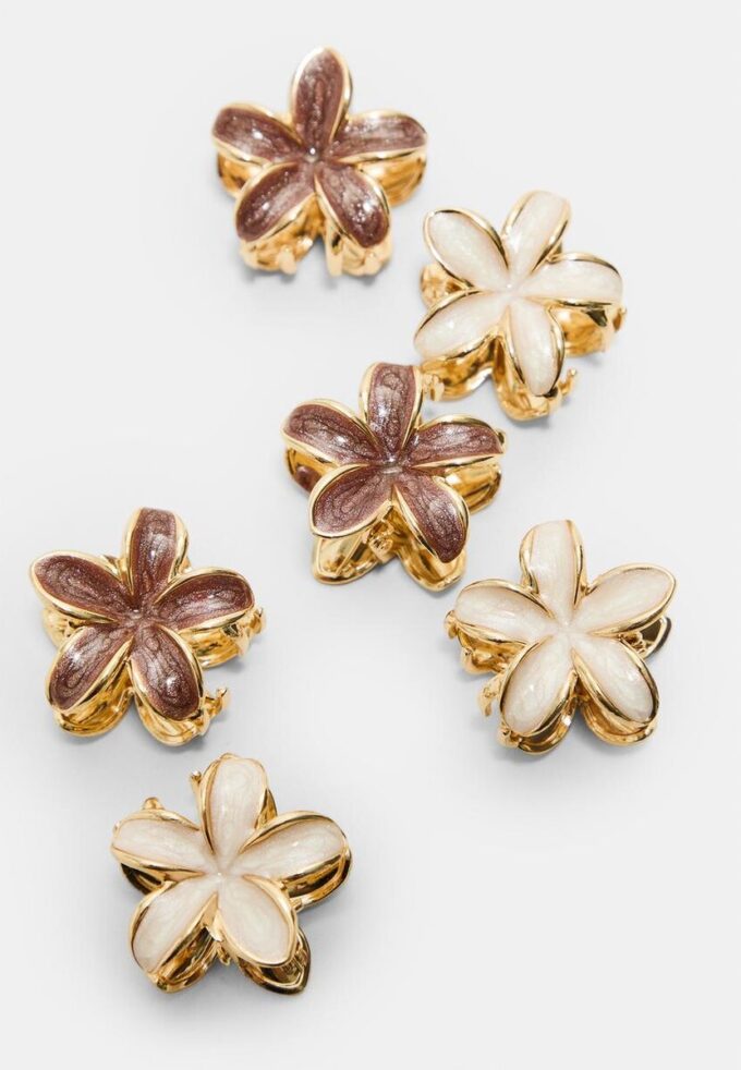Lot de 6 mini-barrettes à fleurs