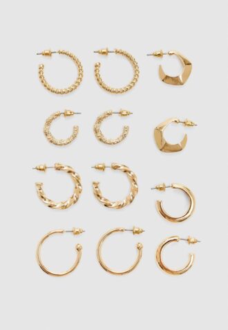 Lot de 6 paires de boucles d&rsquo;oreilles Basiques