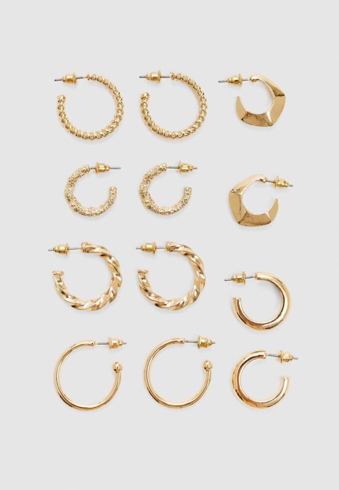 Lot de 6 paires de boucles d&rsquo;oreilles Basiques