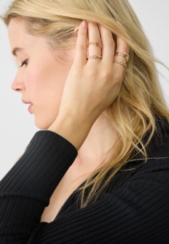 Lot de 9 bagues papillon et strass