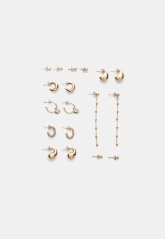 Lot de 9 boucles d&rsquo;oreilles cœurs et créoles