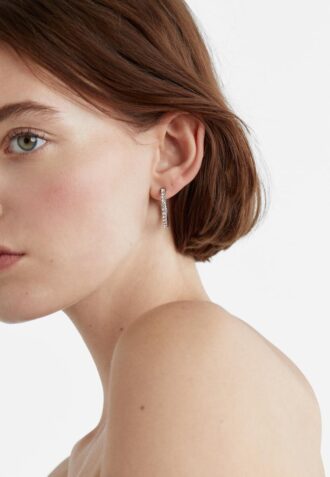 Lot de 9 boucles d&rsquo;oreilles créoles avec strass et perles