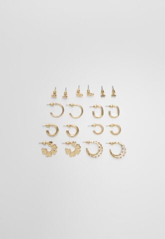 Lot de 9 boucles d&rsquo;oreilles en forme de fleur