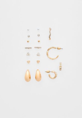 Lot de 9 paires de mini boucles d&rsquo;oreilles en forme de goutte