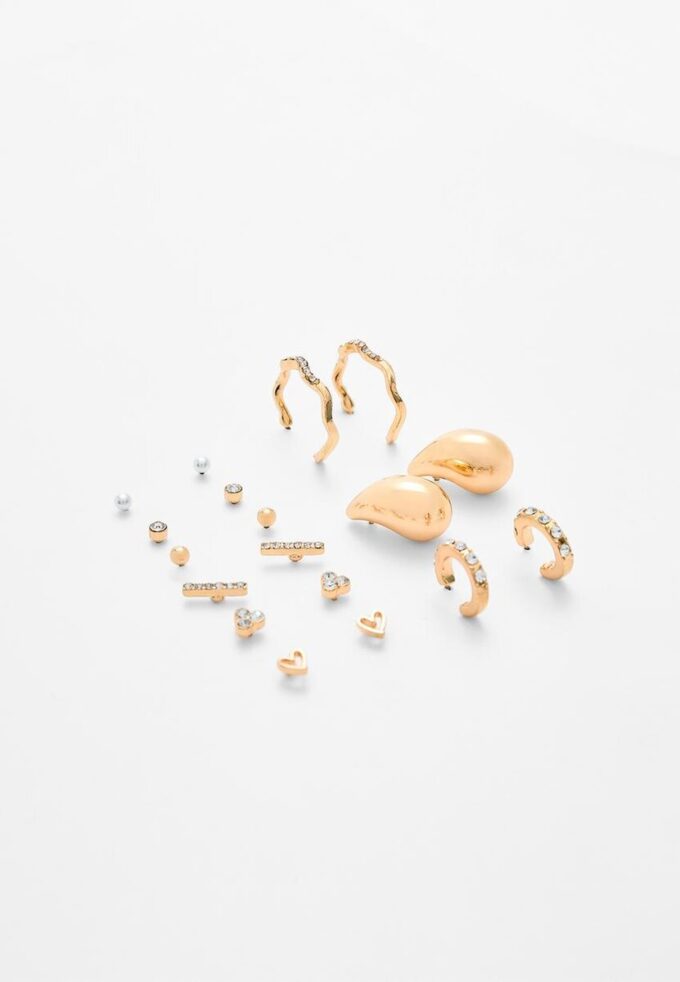 Lot de 9 paires de mini boucles d&rsquo;oreilles en forme de goutte