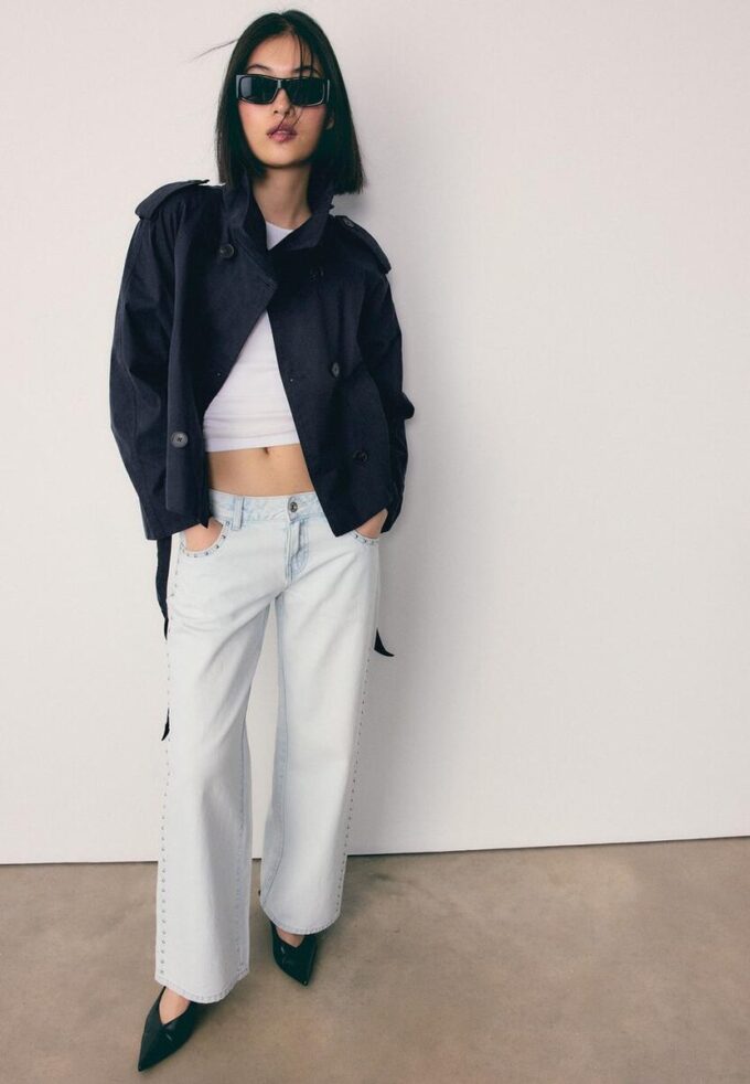 Manteau à col montant avec ceinture Manteau à col montant avec ceinture