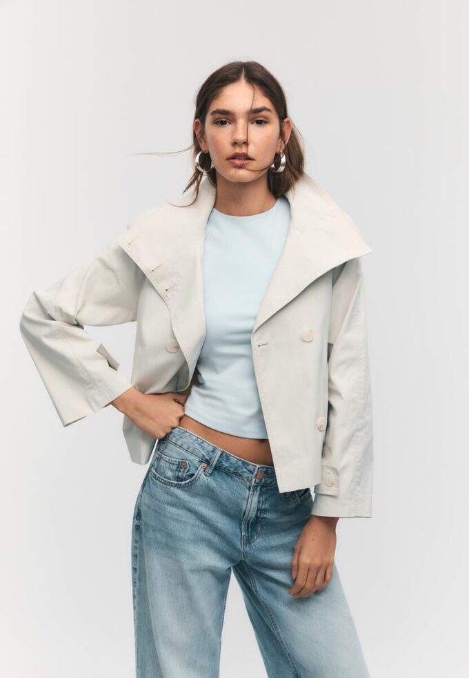 Manteau à col montant avec ceinture Manteau à col montant avec ceinture